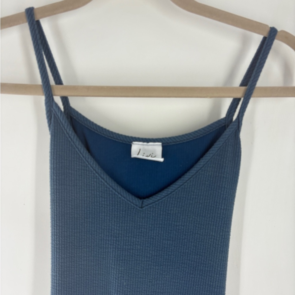 Livi by Olivia Rae Womens Ribbed Stretch Sleeveless Blue Bodycon long Dress - Picture 2 of 7